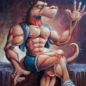 sitting Lizardman